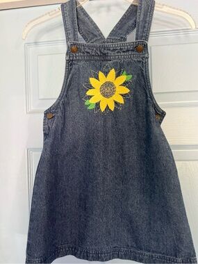 Cynthia Rowley Blue Denim Sunflower Overall Dress size 6